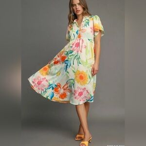 Umgee Floral Midi Dress | Size Medium - NWT